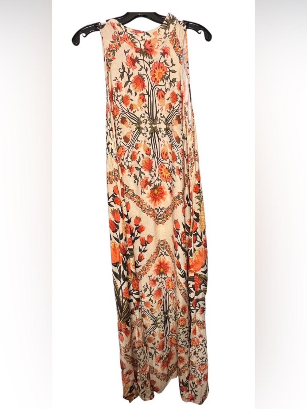 FARM RIO x Anthropologie White Floral Folkloric Halter Maxi Dress Size:Large - Picture 5 of 11